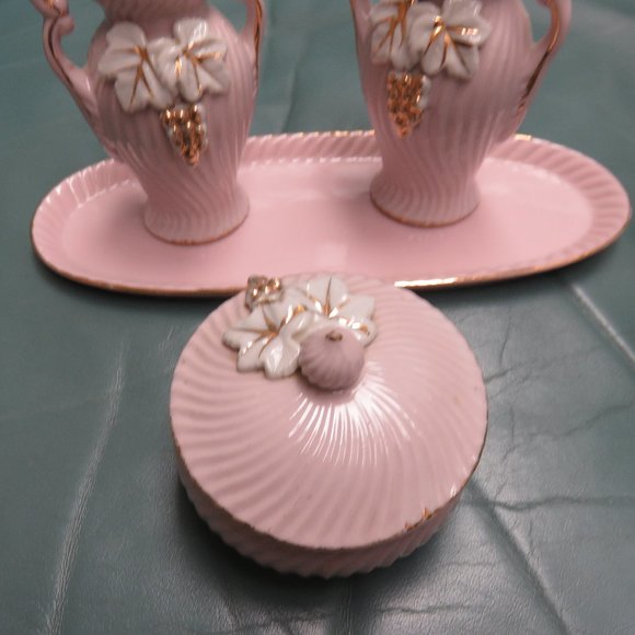 6 PC ANTIQUE PINK JAPAN NUMBERED SET/52/264/VANITY - Picture 5 of 8